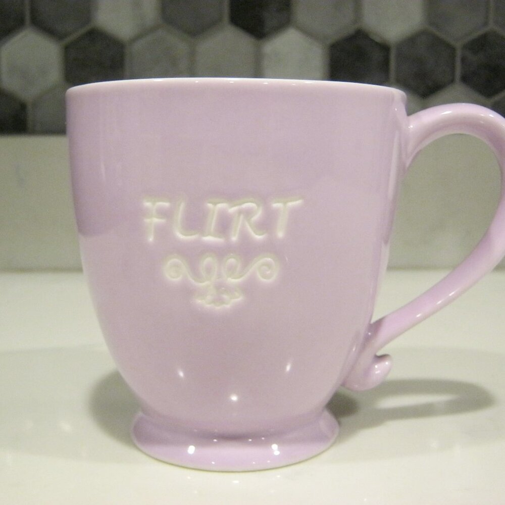 Starbucks Solid Lavender Purple FLIRT Mug Valentines Day 2006 15oz